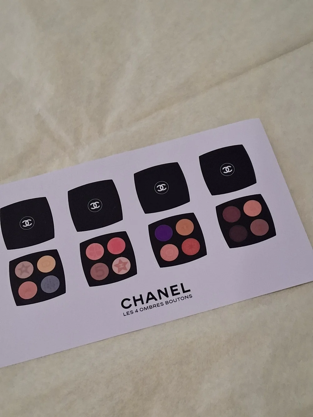 CHANEL VIP/GWP Les 4 Ombres Boutons , Pink, Purple, Peach, Mauve Shades STICKERS